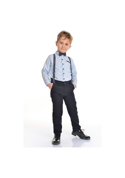 Mnk Baby & Kids Oxford Gömlek Uzun Pantolon Erkek Çocuk Takımı Mavi
