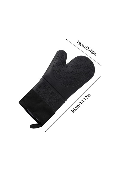 Lexroo Silikon Fırın Eldiveni, Isıya Dayanıklı Mutfak Eldiveni, 37cm Çok Renkli