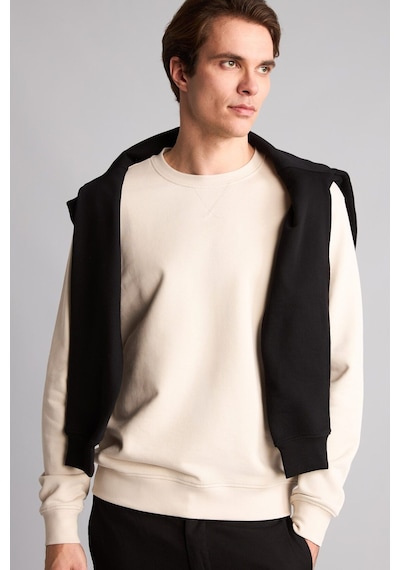Defacto Pamuklu Regular Fit Basic Sweatshirt E8339ax26auer37 Ekru-er37