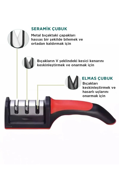 3 Aşamalı Bıçak Bileyicisi