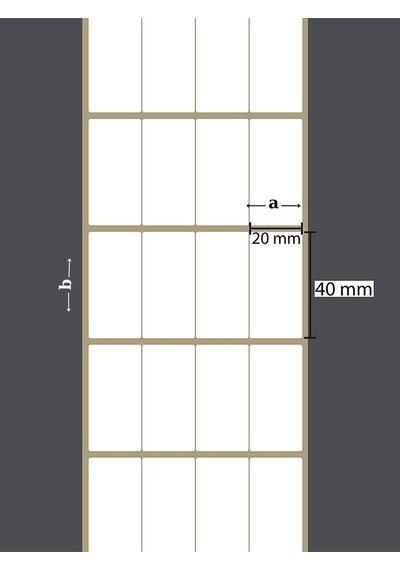 40x20 Mm Termal Barkod Etiketi Yan Yana 4 Sıra Yaıpışkanlı Etiket 1 Rulo 4000 Adet Diğer