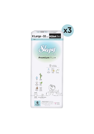Sleepy Bio Natural Premium Plus Avantajlı Paket Külot Bez 6 Numara Xlarge 96 Adet