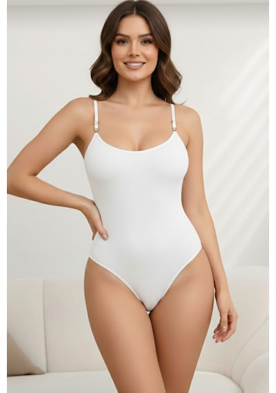 Fit Women Örme Kumaş Zıbın String Model ı Body 9052 Beyaz