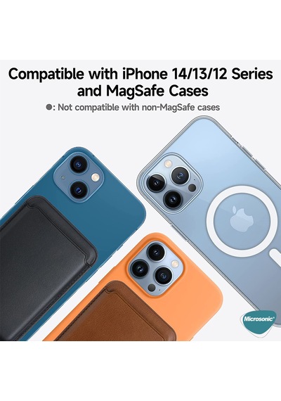 Microsonic Apple iPhone Uyumlu 17 Leather Wallet Magsafe Sarı -