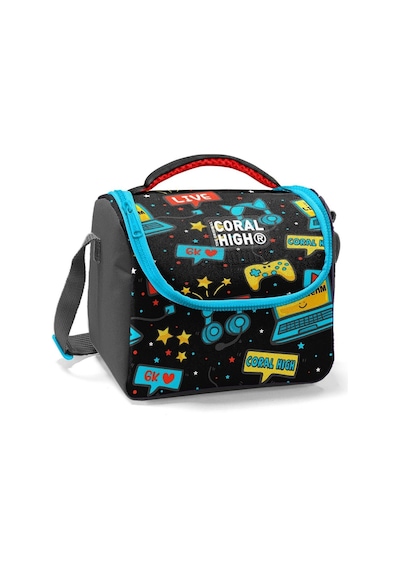 Coral High Siyah Mavi Gamer Isı Yalıtımlı Beslenme Çantası - Erkek Çocuk