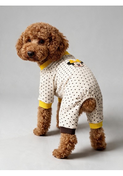 Spotty Sunny Minny Köpek Uyku Seti Siyah Beyaz Puantiyeli Penye Köpek Tulumu Ve Mini Yastık