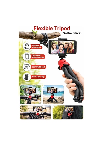 Ayrex Esnek Youtuber Yayıncılar Ve Sosya Medya İçin İdeal 30cm Ahtapot 360 Derece Taşınabilir Ayakları Bükülebi Diğer