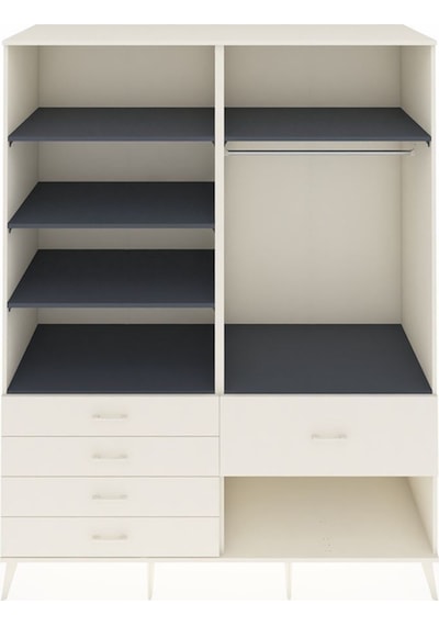 Kronos Gardrop 6 Raflı 5 Çekmeceli Tek Askılı 176x59x221 Aytaşı-antrasit/aytaşı Beyaz Kronos Gardrop 6 Raflı 5 Çekmeceli Tek Askılı 176x59x221 Aytaşı-antrasit/aytaşı Beyaz