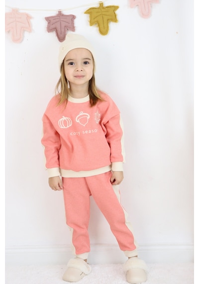 Miababy Cozy Nakış Baskılı 3lü Takım Somon