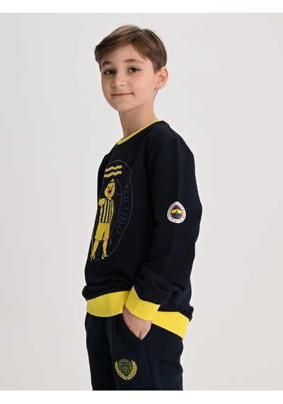 Fenerbahçe Lacivert Tribün Yellow Çocuk Sweatshirt Fb Laci Yeni