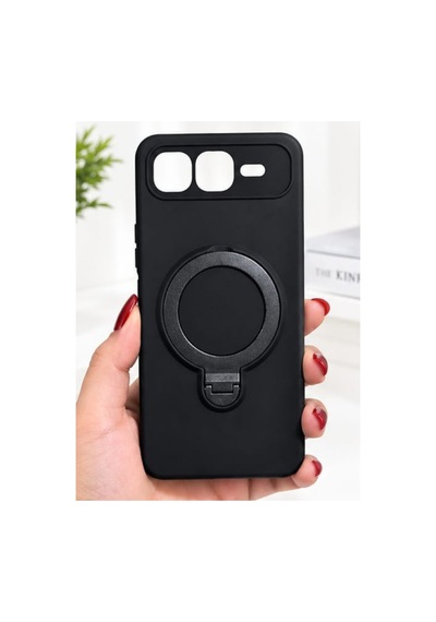 İnfinix Smart 10 Plus İle Uyumlu 360 Derece Dönebilen Kalın Metal Magsafe Halka Stantlı İçi Kadife Korumalı Ultra Lüx Premium Silikon Kılıf Siyah İnfinix Smart 10 Plus İle Uyumlu 360 Derece Dönebilen Kalın Metal Magsafe Halka Stantlı İçi Kadife Korumalı Ultra Lüx Premium Silikon Kılıf Siyah