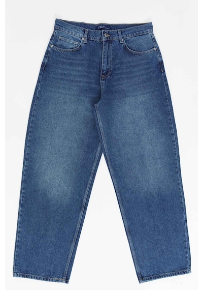 Cedy Denim Cedy Denım Yüksek Kalite Erkek Yüksek Bel Baggy Skater Jean Mavi