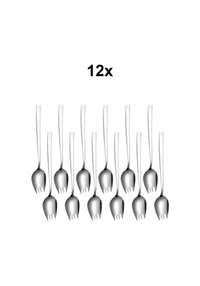 304 Çelik Silver Çatallı Kaşık Sofra Salata Meyve Çatalı Cin751