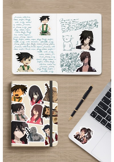 Dororo Anime Telefon Laptop Bullet Journal Yapışkanlı Folyo Sticker Paketi 23 Adet Çok Renkli