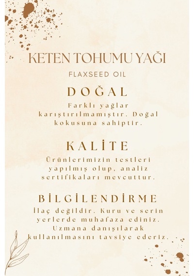 Beauty Voice Katkısız Keten Tohumu Yağı 100 ML