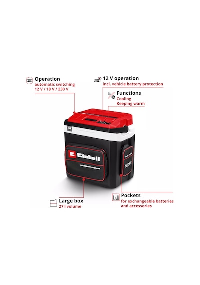 Einhell Te-col 18/27 Li Akülü Oto Buzluk Tek Akülü 4 Ah + Şarj Cihazlı
