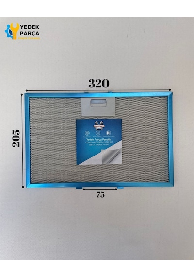 En 320mm Boy 205mm Arka Tırnak Arası 75mm Aspratör Filtresi