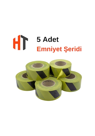 Emniyet Şeridi Sarı-siyah İkaz Bandı 5'li Set 2500 Mt