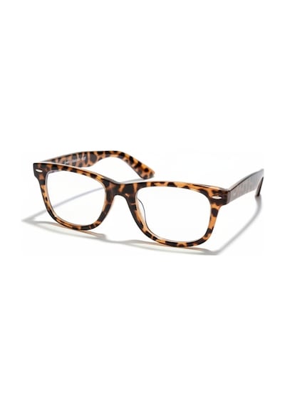 Wayfarer Leopar Desenli Mavi Işık Koruyucu Optik Uyumlu Camları Değiştirilebilir Gözlük Kadın Çok Renkli