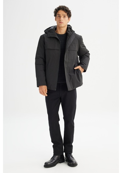 Lee Relaxed Fit Rahat Kesim Kapüşonlu Erkek Şişme Mont L2520258001 Siyah