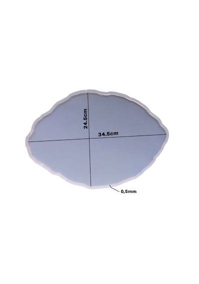 Epoksi Silikon Kalıp Yerli Oval Dalgalı Nişan Ve Söz Tepsi Kalıbı 34.5x24.5 Cm