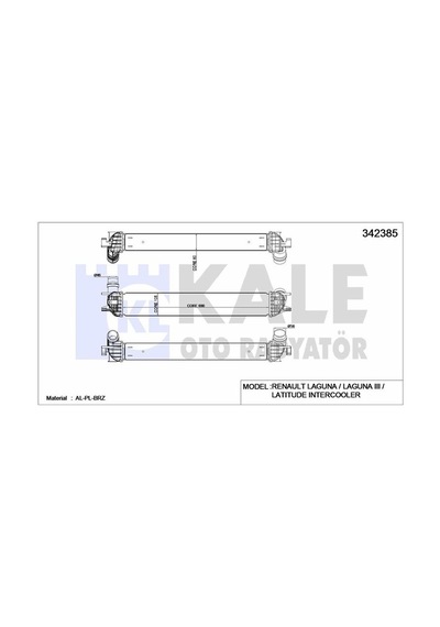 Kale 342385 Laguna 3-ııı Latitude 1.5dci 2.0dci Turbo Radyatörü