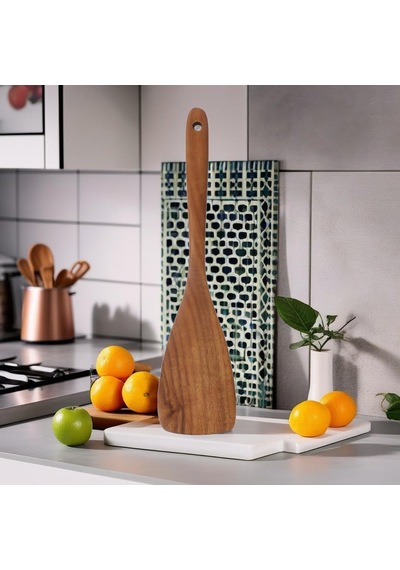 Ayrex Deconox Doğal Akasya Ağacından El Oyması Servis Spatulası 32cm / Antibakteriyel, Dayanıklı Ve Çevre Dostu Diğer