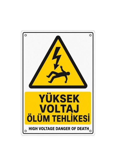 Yüksek Voltaj Ölüm Tehlikesi 21x30cm Pvc Isg Levha V4