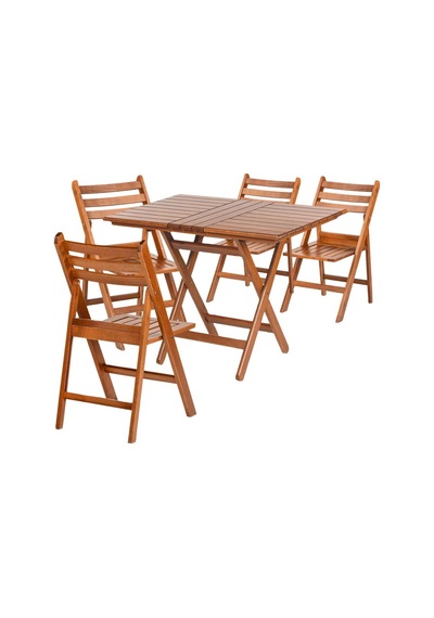 Albatros Katlanır Ahşap Bahçe Balkon Seti: 60x100 Masa+4 Sandalye Albatros Katlanır Ahşap Bahçe Balkon Seti: 60x100 Masa+4 Sandalye