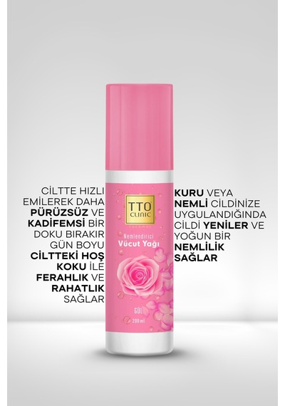 Tto Clinic Gül Özlü Nemlendirici Vücut Yağı 200 ML