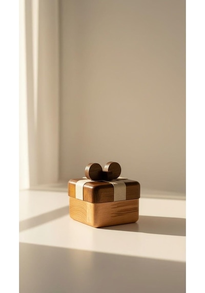 El Yapımı Masif Ahşap Takı Ve Yüzük Kutusu, Minimal Tasarım, Doğal Ahşap Malzeme, 8.5 X 5 Cm Diğer