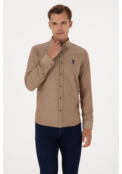 U.s. Polo Assn. Erkek Haki Gömlek Basic 50307693-vr027 Haki