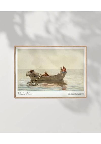 Çerçevesiz Poster Winslow Homer Dory'de Üç Erkek Çocuk