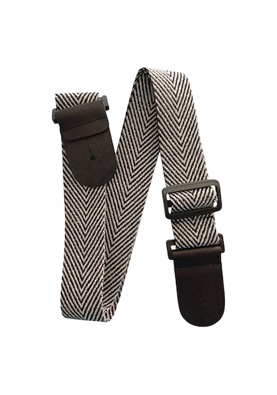 Raymond Joes Rj100p-cha Gitar Askısı Dayanıklı Pamuklu Deri Başlıklı Charcoal Chevron