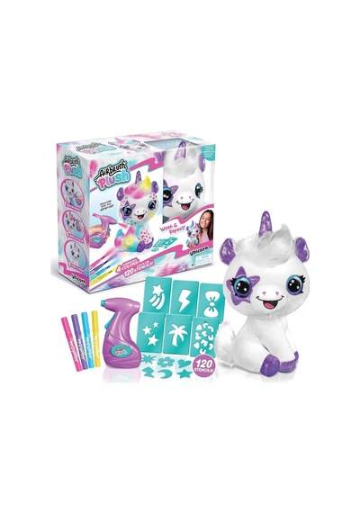 Airbrush Plush Boyanıp Yıkanabilen Peluş Unicorn Beyaz
