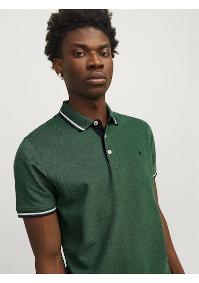 Jack & Jones Jack&jones Paulos Erkek Yeşil Klasik Yaka Polo Tişört 12136668-GRN Yeşil