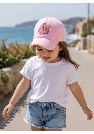 Kitti 1-3 Yaş 48cm Kız Çocuk Yazlık Desenli Ayarlanabilir Şapka Kep Y2310004 Açık Pembe