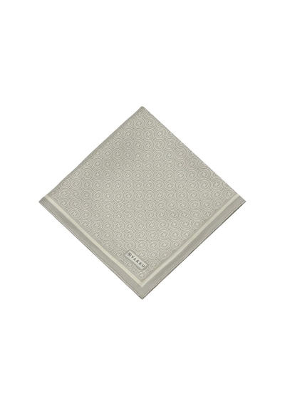 Vakko Twill İpek Eşarp - Helezon Monogram - Açık Taş Krem