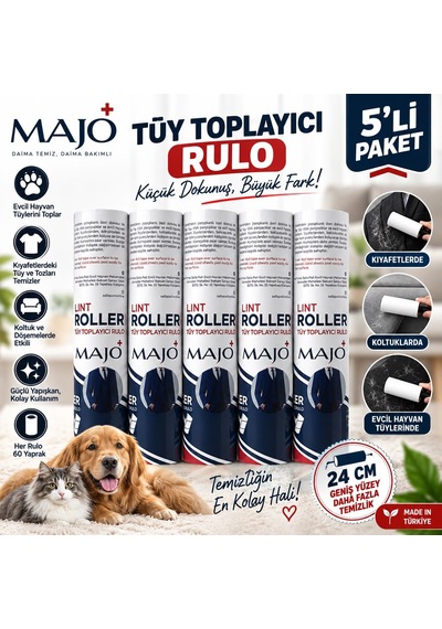 Majo 24 Cm Tüy Toplama Yedek 5'lü Paket