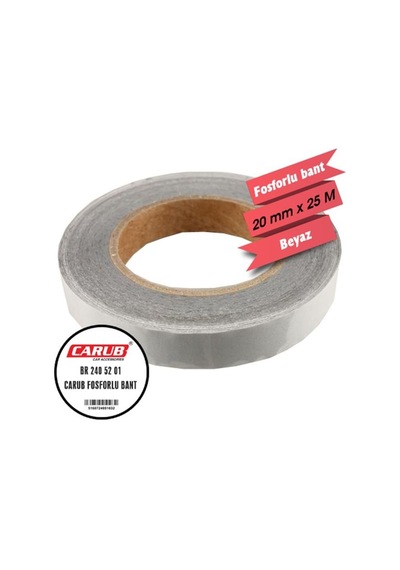 Carub Fosforlu Bant Beyaz 2 Cm X 25 Mt