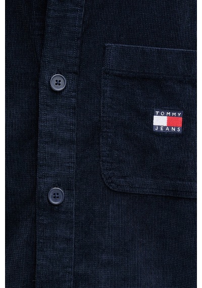 Tommy Jeans Pamuklu Loose Fit Uzun Kollu Kadife Gömlek Erkek Gömlek Dm0dm21698 C1g Lacivert