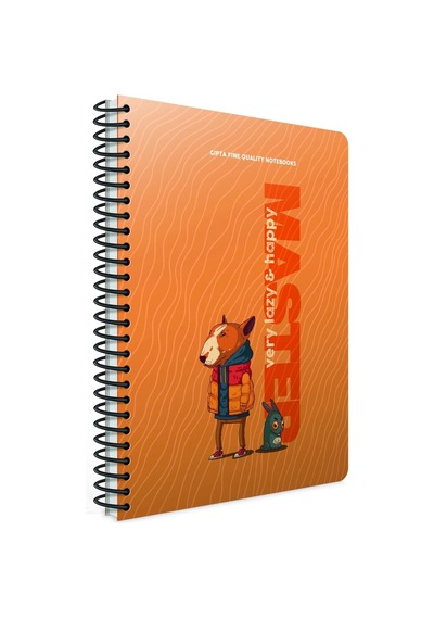 Lazy Master Spiralli Karton Kapak Defter A4 80 Yaprak Çizgili 4'lü Paket Çok Renkli