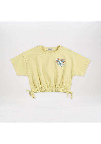 Panço Kız Çocukcrop T-shirt Sarı 2411gk05010-4086 001