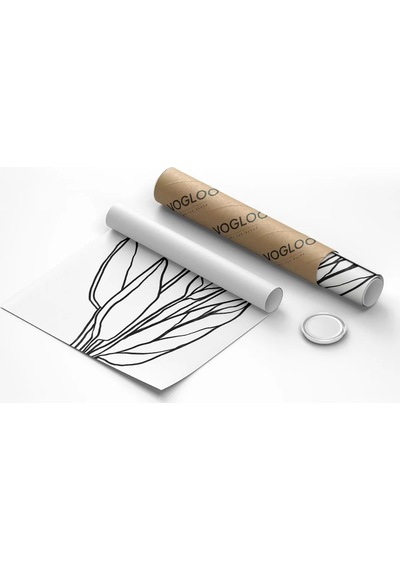 Çerçevesiz Poster Soyut Bitki Formları Grafik Sanat