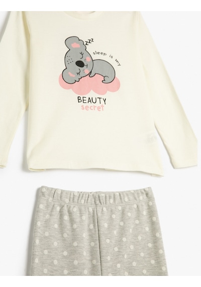 Koton Pijama Takımı Koalalı Uzun Kollu Tişört Ve Beli Lastikli Pijama Altı 2 Parça Ekru 4wmg10218ak 4WMG10218AK010 Ekru Koton Pijama Takımı Koalalı Uzun Kollu Tişört Ve Beli Lastikli Pijama Altı 2 Parça Ekru 4wmg10218ak 4WMG10218AK010 Ekru