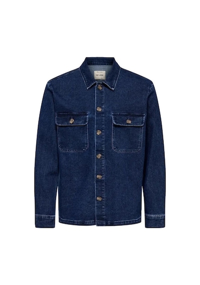 Only & Sons Onskodyl Box Pim Erkek Denim Gömlek 22038475 Mavi