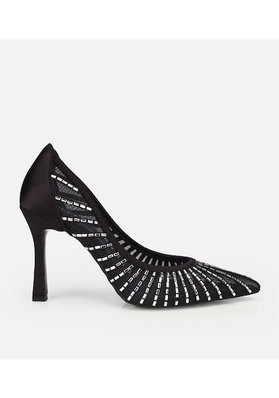 Hotiç Kadın Siyah Tül Detaylı Taşlı Stiletto 01ayh320740a100 01ayh320740a100