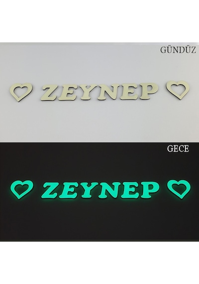 Fosforlu 6 Harf + 2 Yıldız Veya Kalp Fosforlu 6 Harf + 2 Yıldız Veya Kalp