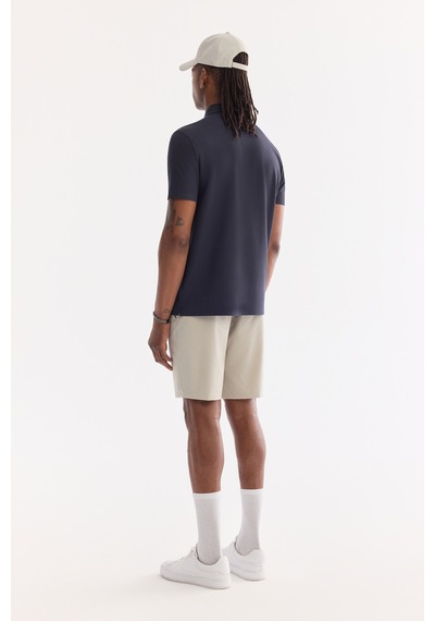 Avva Erkek Lacivert Kıvrılmaz Polo Yaka Kırışmaz Hızlı Kuruyan Teknik Kumaş Regular Fit T-shirt A61y1095