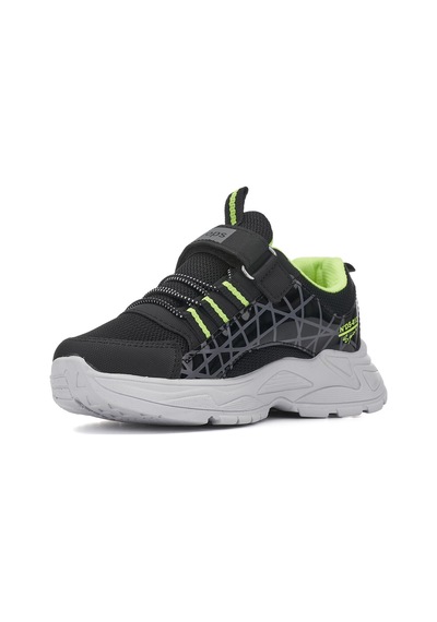 Günlük Çocuk Unisex Sneaker Nefes Alabilen Lastik Bağcıklı Cırt Cırtlı Hafif Esnek Ayakkabı 0013 Siyah - Sarı